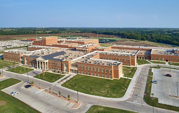 A photograph of Waxahachie High School located in Waxahachie Texas